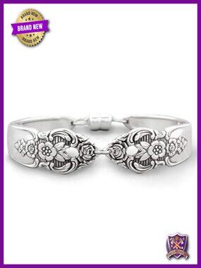 Antique Spoon Bangle Bracelet Women Vintage Silverware Upcycled Jewelry